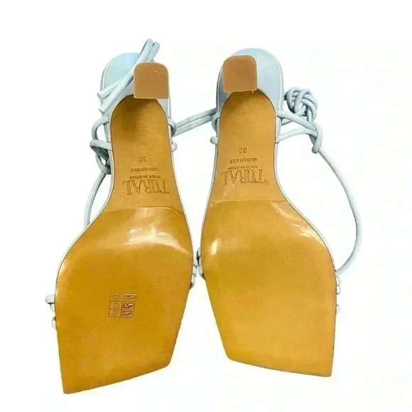 TORAL Knotted Heel In Baby Blue Size 8 - Picture 7 of 8